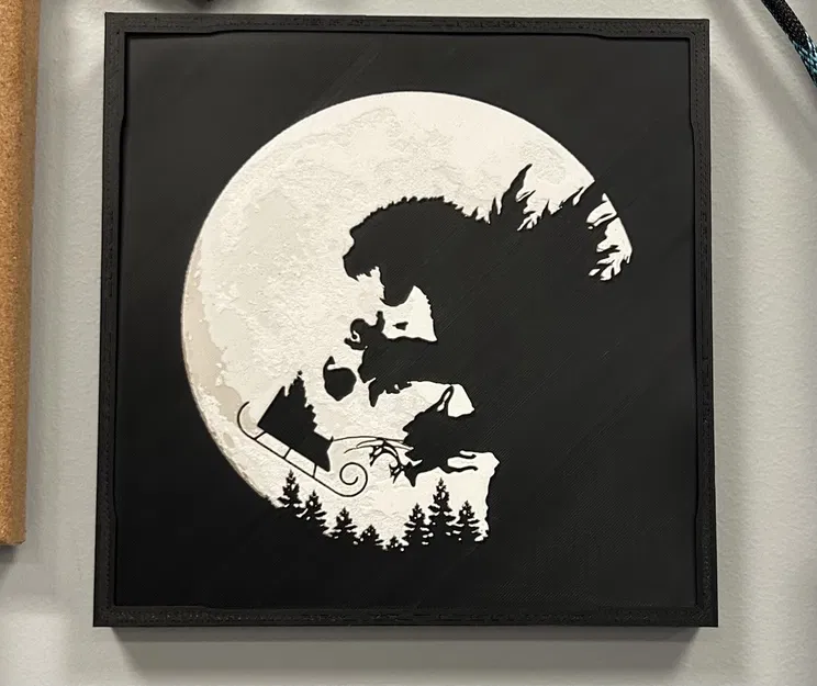 Godzilla tấn công Giáng Sinh – Chroma Canvas đa màu 150x150mm - Image 1