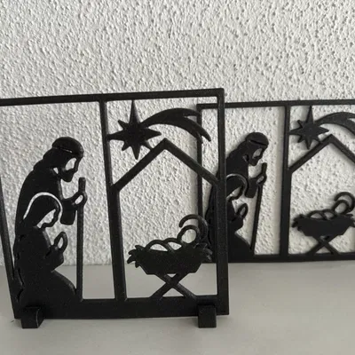 Holy Family Jesus Mary Wallart hoặc Holy Family Stand – Nativity scene Krippe