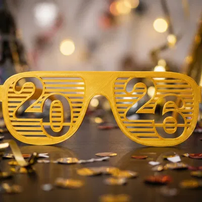 Kính tiệc 2026 Happy New Year – chỉ 20g filament, in nhanh!