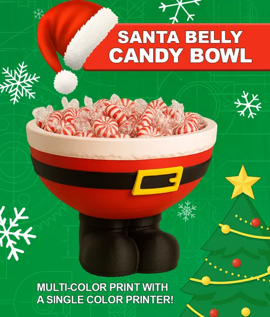 Tô Đựng Kẹo Bụng Ông Già Noel (Santa Belly Candy Bowl) - Image 1