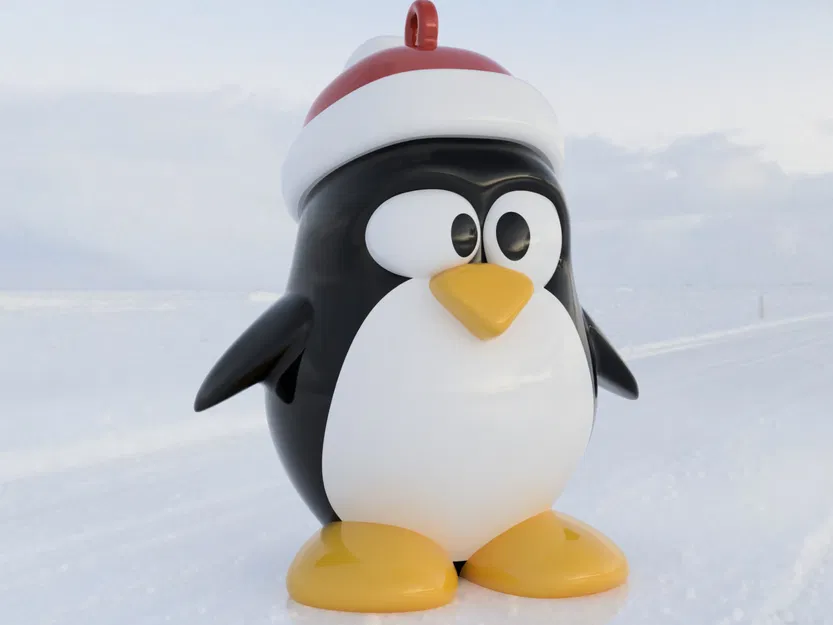 Crystal Tux (chim cánh cụt Linux) decor Noel dạng pha lê - Image 2
