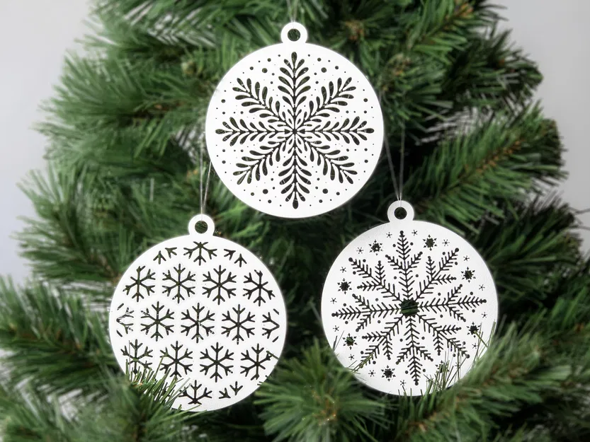 Bộ Móc Treo Bông Tuyết Tối Giản (Minimal Snowflake Ornaments) - Image 1