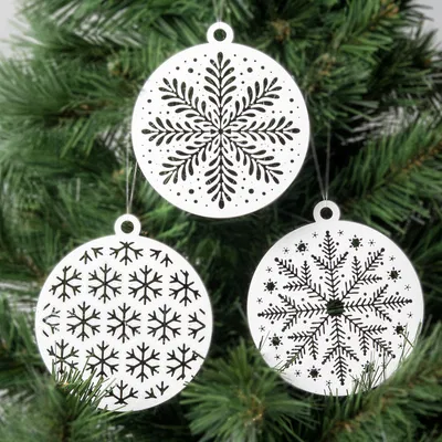 Bộ Móc Treo Bông Tuyết Tối Giản (Minimal Snowflake Ornaments)
