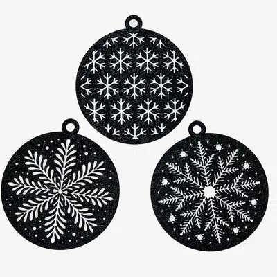 Bộ Móc Treo Bông Tuyết Tối Giản (Minimal Snowflake Ornaments)