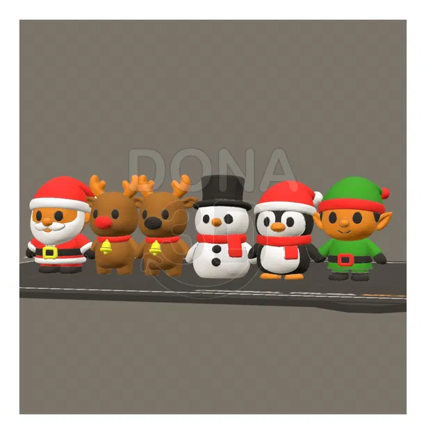 Bộ Christmas Chibi Set – Nhân vật Giáng Sinh Chibi sơn sẵn, in liền - Image 1