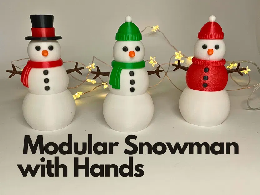 Người tuyết modular có tay trang trí (Modular Snowman with Hands Decoration) - Image 1