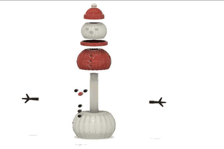 Người tuyết modular có tay trang trí (Modular Snowman with Hands Decoration) - Thumbnail 2