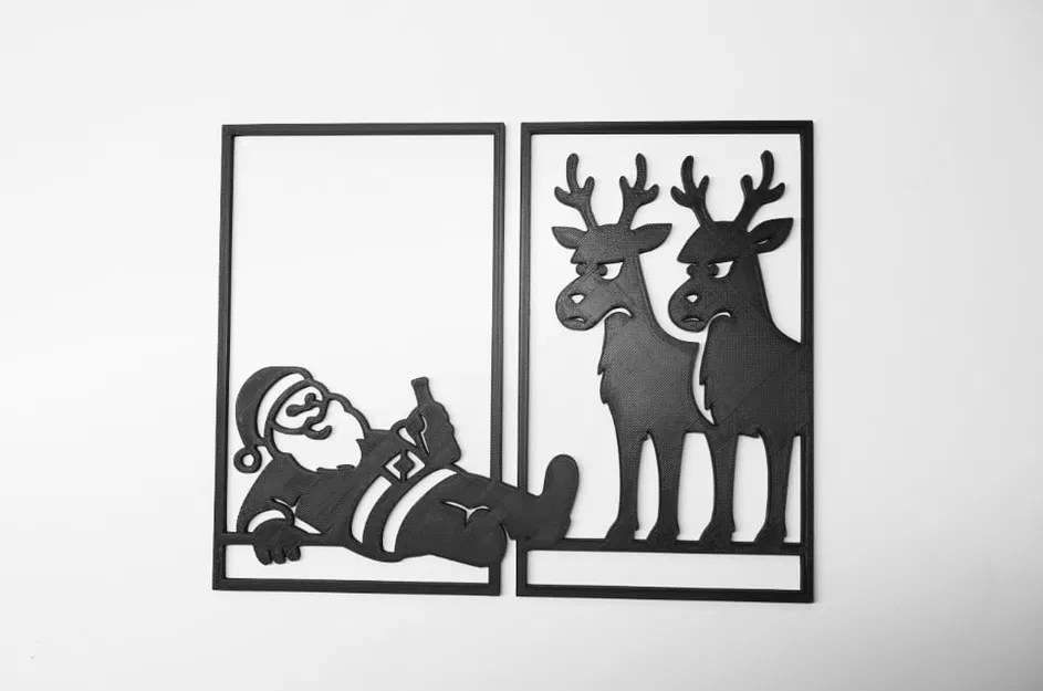 Trang trí Noel - Wallart - Ông Già Noel Say Xỉn Vui Nhộn - Image 1