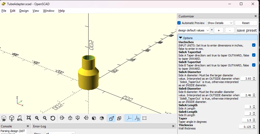 Adapter Ống/Tube Tham Số (Parametric Pipe / Tube Adapter) - Image 2