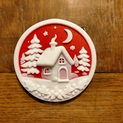 Trang trí Noel hai màu: ngôi nhà