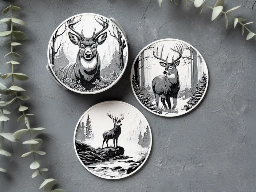 Lót Ly Hươu Mùa Đông (Winter Deer Coasters) - Image 1