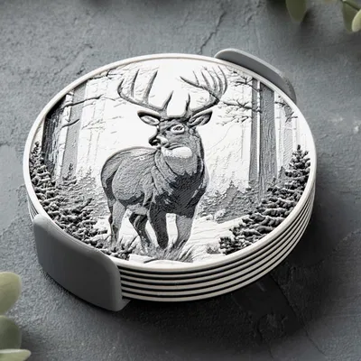 Lót Ly Hươu Mùa Đông (Winter Deer Coasters)