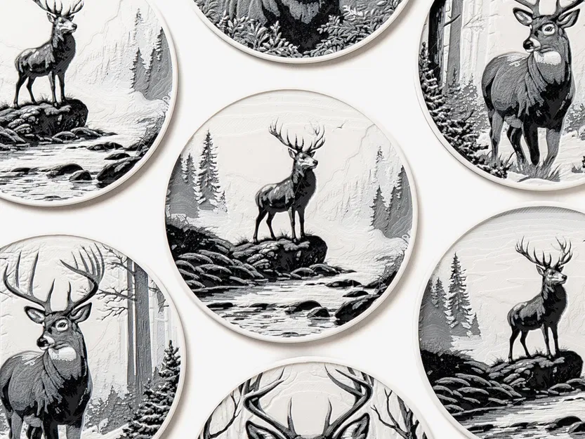 Lót Ly Hươu Mùa Đông (Winter Deer Coasters) - Image 5