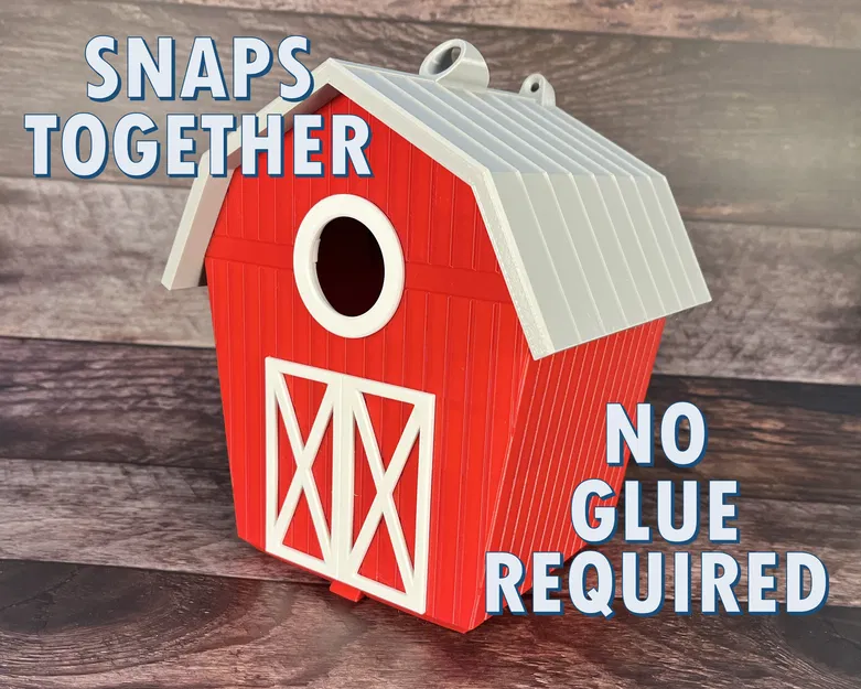 Nhà Chim Kiểu Chuồng (Barn Birdhouse) Lắp Ngàm Không Cần Keo - Image 1