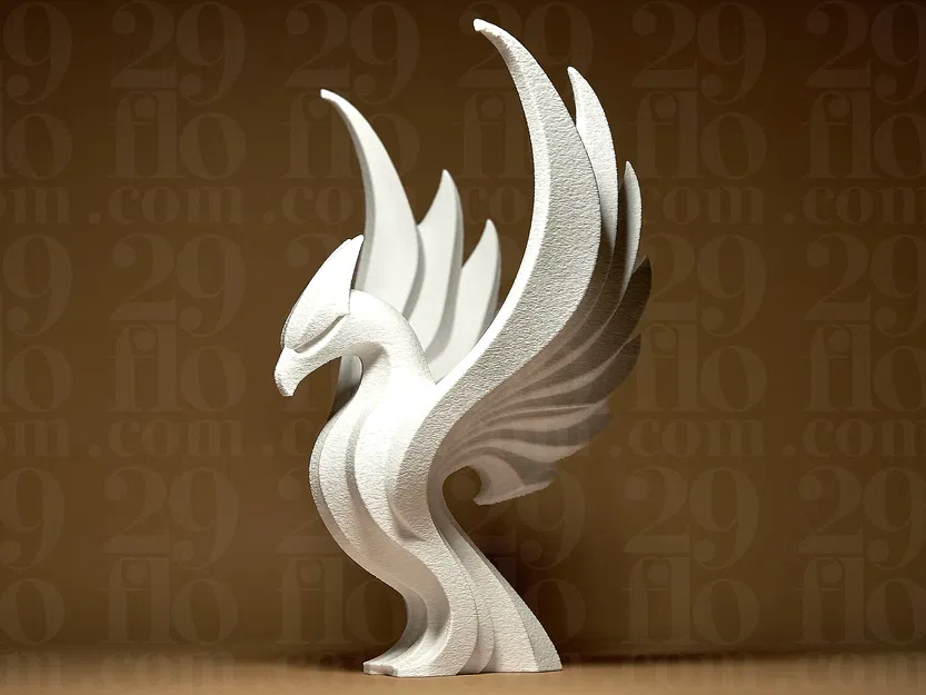 Tượng Phượng Hoàng Thanh Lịch (Elegant Phoenix Statue) – Mẫu in 3D - Image 1