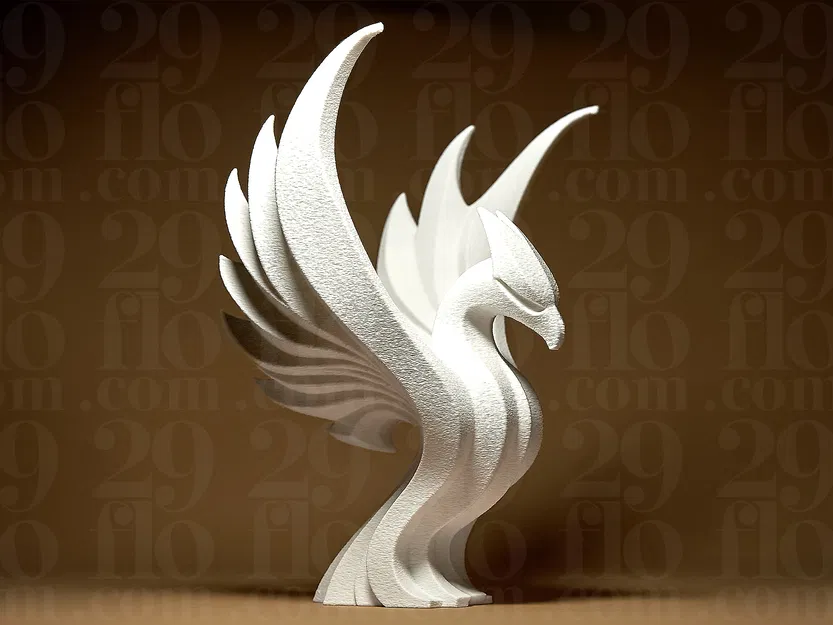Tượng Phượng Hoàng Thanh Lịch (Elegant Phoenix Statue) – Mẫu in 3D - Image 2