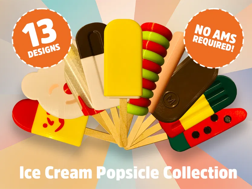 Bộ sưu tập Kem Que Ice Cream Popsicle – 13 mẫu – Không cần AMS - Image 1