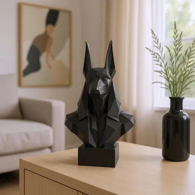 Tượng Bán Thân Anubis Low Poly
