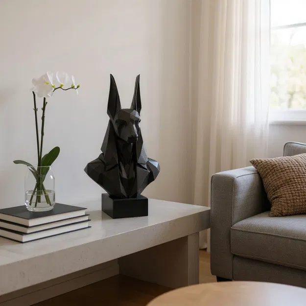 Tượng Bán Thân Anubis Low Poly - Image 3