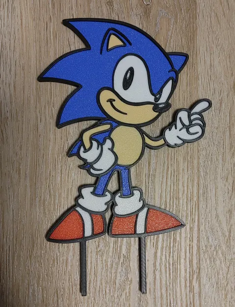 Sonic the Hedgehog Cake Topper (NO AMS - Multipart) - Topper bánh sinh nhật - Image 2