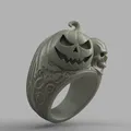 Nhẫn Pumpkin Skull Halloween (STL) – Chi tiết cao - Thumbnail 2