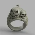 Nhẫn Pumpkin Skull Halloween (STL) – Chi tiết cao - Thumbnail 3