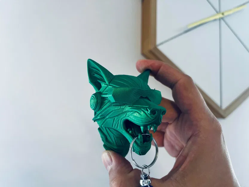 Cyber Wolf keychain holder – Móc treo chìa khóa treo tường phong cách cyber - Image 1