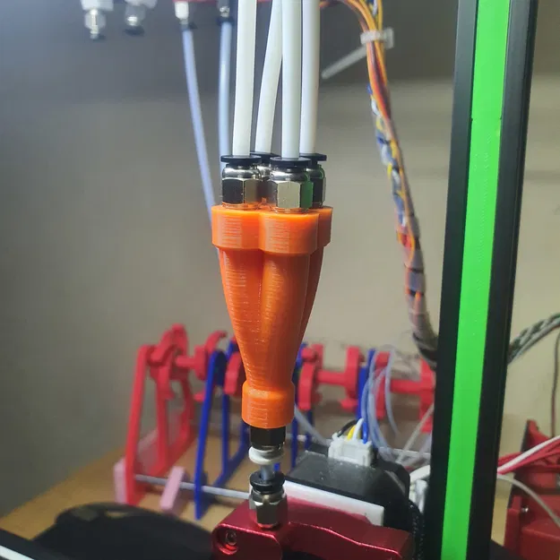 Đầu nối/chia ống Bowden/PTFE 4 vào 1 - Straight Top - Image 1