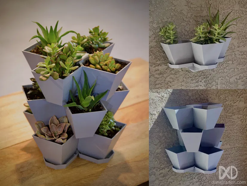 Chậu Trồng Cây Dạng Đứng Xếp Tầng (Vertical Stackable Planter) - Image 2