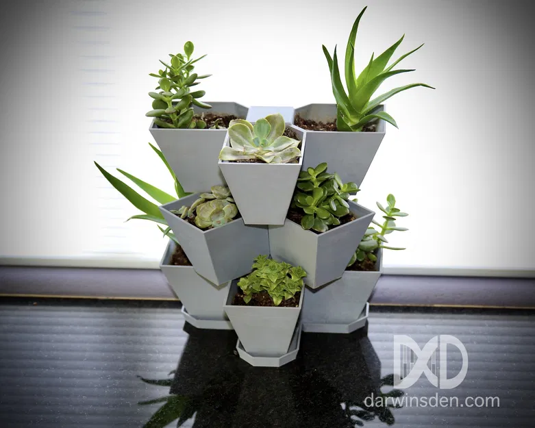 Chậu Trồng Cây Dạng Đứng Xếp Tầng (Vertical Stackable Planter) - Image 4
