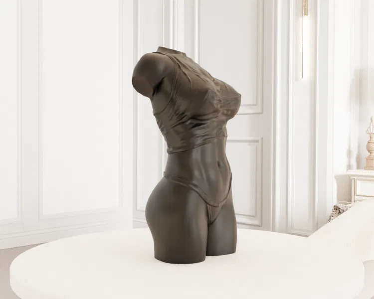 File STL cô gái mặc quần lót và áo – Tư thế đời thường, model 3D in được - Image 1