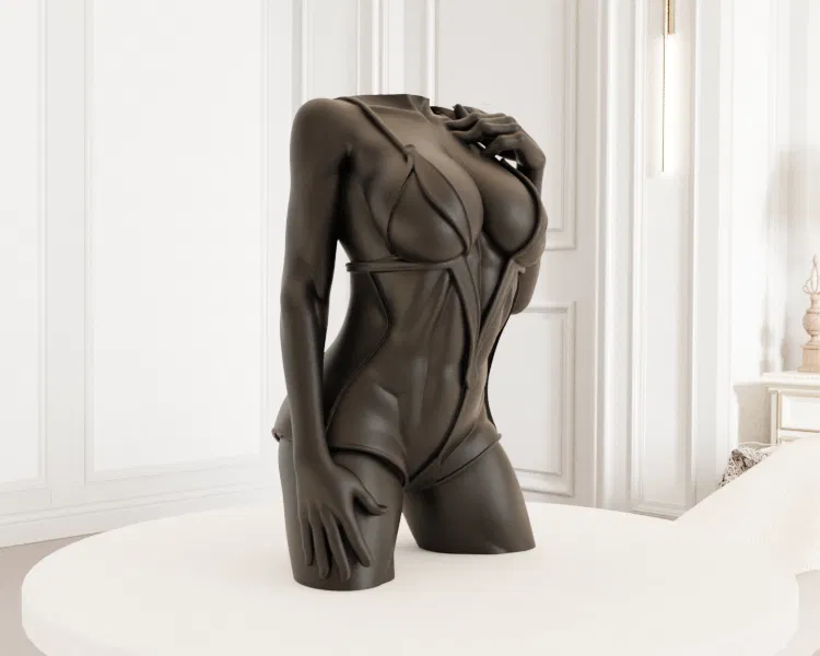 Tượng Nữ Mặc Nội Y Xuyên Thấu – Điêu Khắc Erotic Thanh Lịch - Image 1