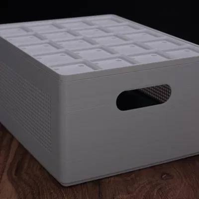 Khay Tote Gridfinity xếp chồng (5x4, cao 12u)