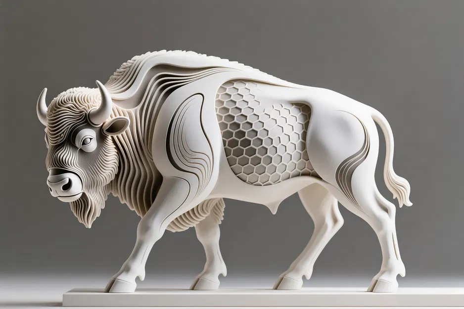 Bison, Hexa Sculpture - Image 1
