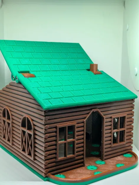 Máng ăn chim nhà gỗ Log Cabin Birder, in không cần support - Image 2