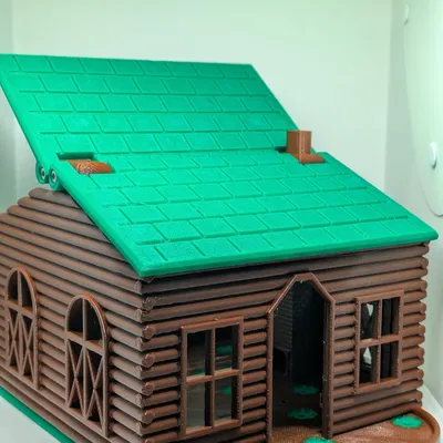 Máng ăn chim nhà gỗ Log Cabin Birder, in không cần support