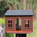Máng ăn chim nhà gỗ Log Cabin Birder, in không cần support - Thumbnail 3