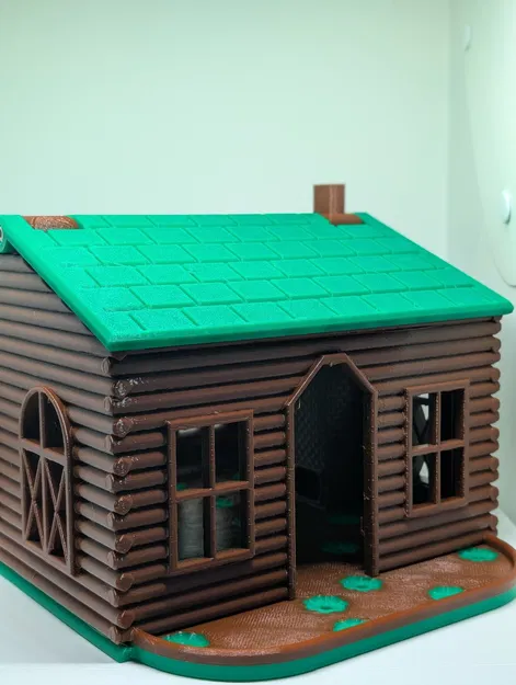 Máng ăn chim nhà gỗ Log Cabin Birder, in không cần support - Image 5