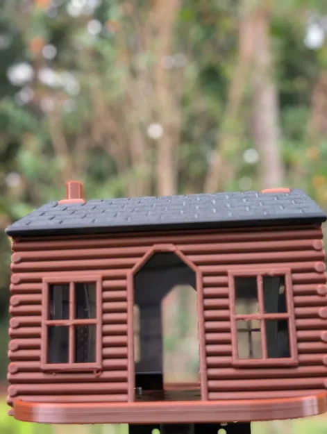 Máng ăn chim nhà gỗ Log Cabin Birder, in không cần support - Image 8