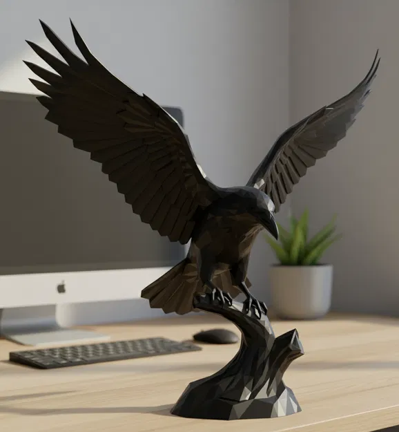 Tượng quạ low-poly đẹp mắt - Image 1