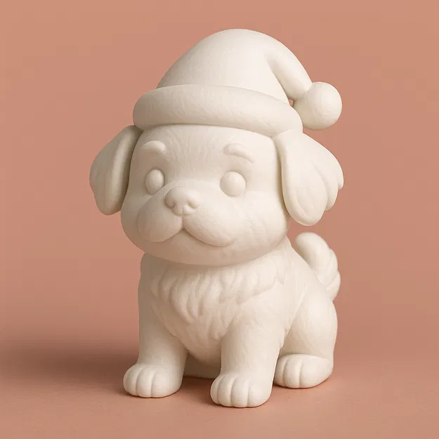 Chú chó nhỏ đội nón Giáng Sinh - Image 1