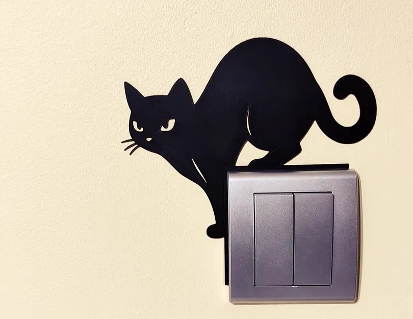 Trang trí công tắc/ổ cắm hình mèo – Mẫu in 3D số 8 - Image 1