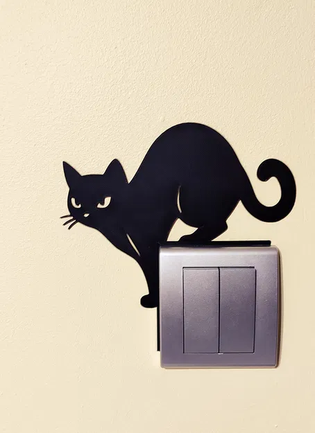 Trang trí công tắc/ổ cắm hình mèo – Mẫu in 3D số 8 - Image 2