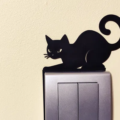 Trang trí công tắc/ổ cắm hình mèo – Model in 3D số 9