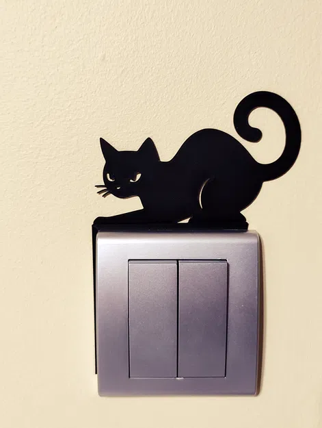 Trang trí công tắc/ổ cắm hình mèo – Model in 3D số 9 - Image 2