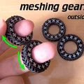 Nhẫn fidget gear với bánh răng ngoài ăn khớp (herringbone) để kéo nhau - Thumbnail 1