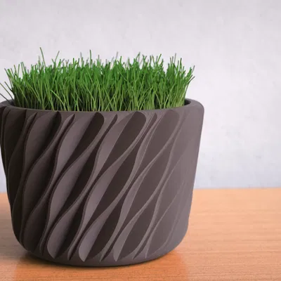 Chậu Wave Art Planter – Chậu dáng bầu họa tiết sóng hiện đại