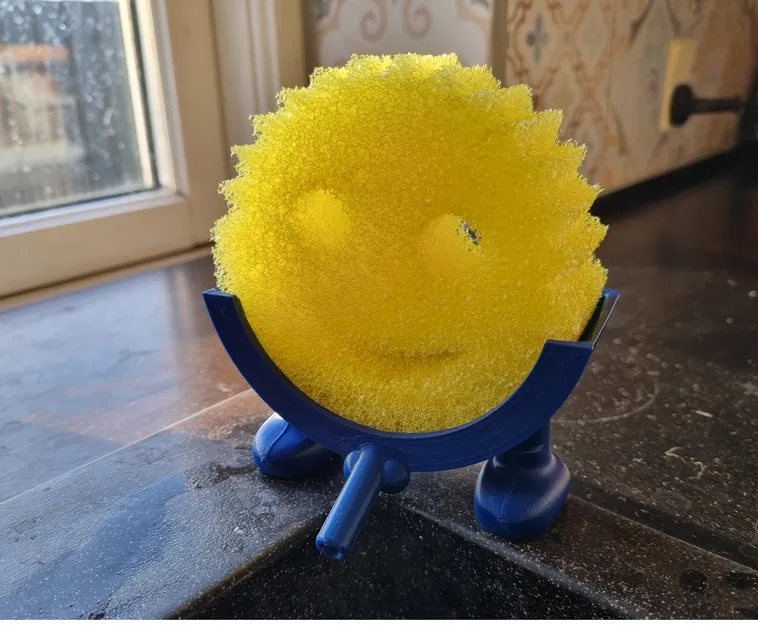 Scrub Daddy v2: Ống thoát dài hơn kèm support thoát nước dạng cầu - Image 1
