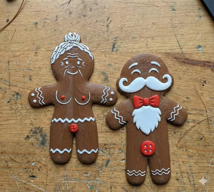 Lebkuchen-Duo (Bà & Ông Claus) – bộ 2 bánh gừng bề mặt mịn - Image 1