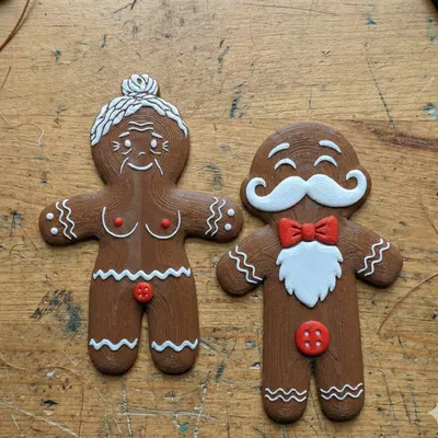 Lebkuchen-Duo (Bà & Ông Claus) – bộ 2 bánh gừng bề mặt mịn